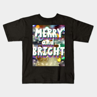 Merry And Bright Photograpic Festive Print Kids T-Shirt